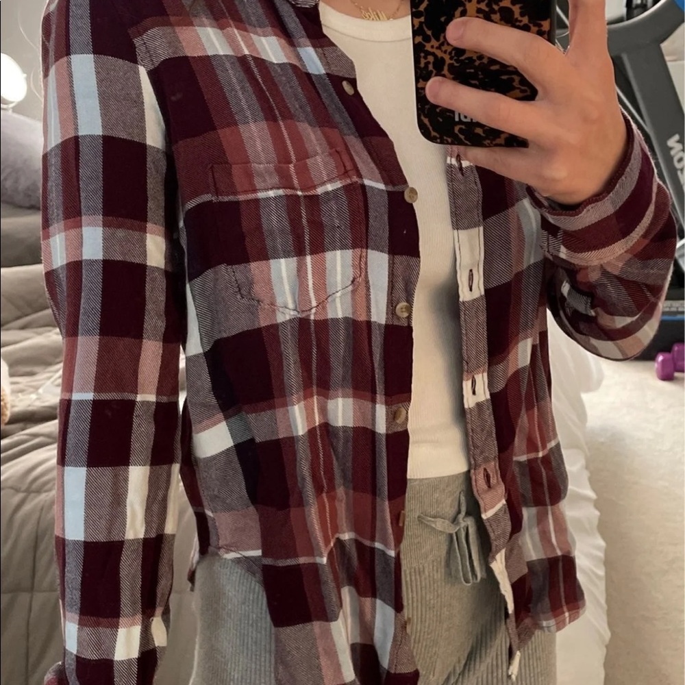 Aeropostale Brown Plaid Soft Flannel